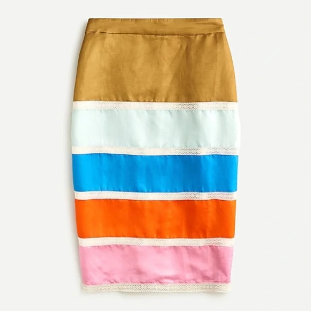 J.Crew crochet ribbon skirt in colorblock NWT